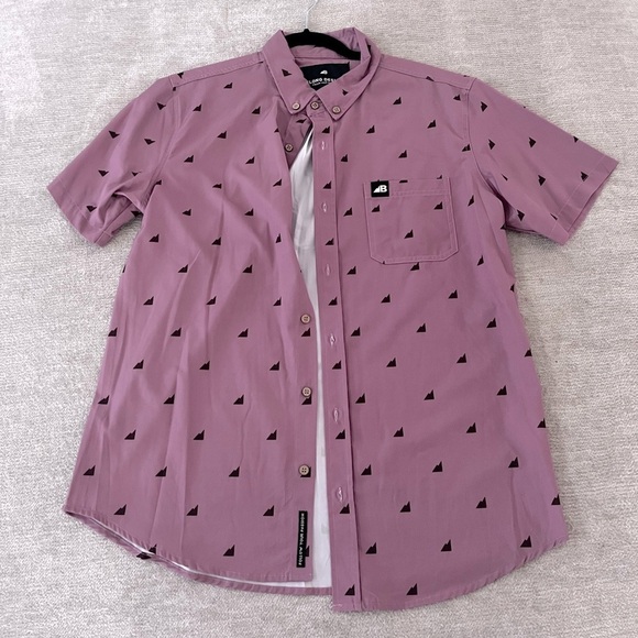 Belong Designs Follow you Passion Button Down Mauve Purple Shirt Size M Gorpcore - Picture 1 of 3
